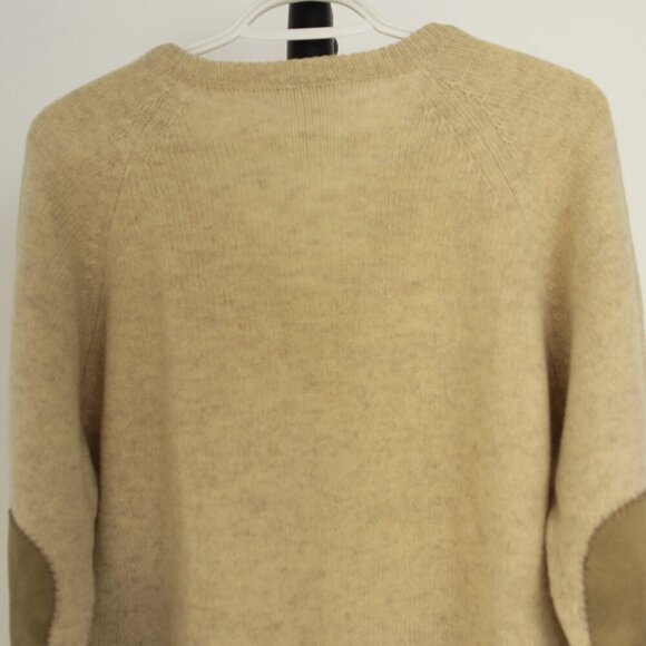 Sz 42 (M/L)- VTG St. Michael Shetland Wool Elbow Patch V-Neck Knit Sweater - Picture 6 of 11